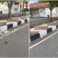 Sampah berada di depan Kantor Wali Kota Gorontalo, Kamis (19/02/2026). (Foto: Redaksi). 