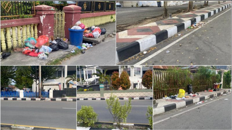 Tumpukan Sampah dikompleks Kantor dan Rumah Dinas Walikota Gorontalo, Kamis (19/02/2026). (Foto: Redaksi). 